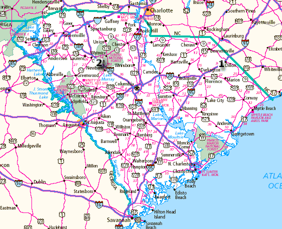 South Carolina Map